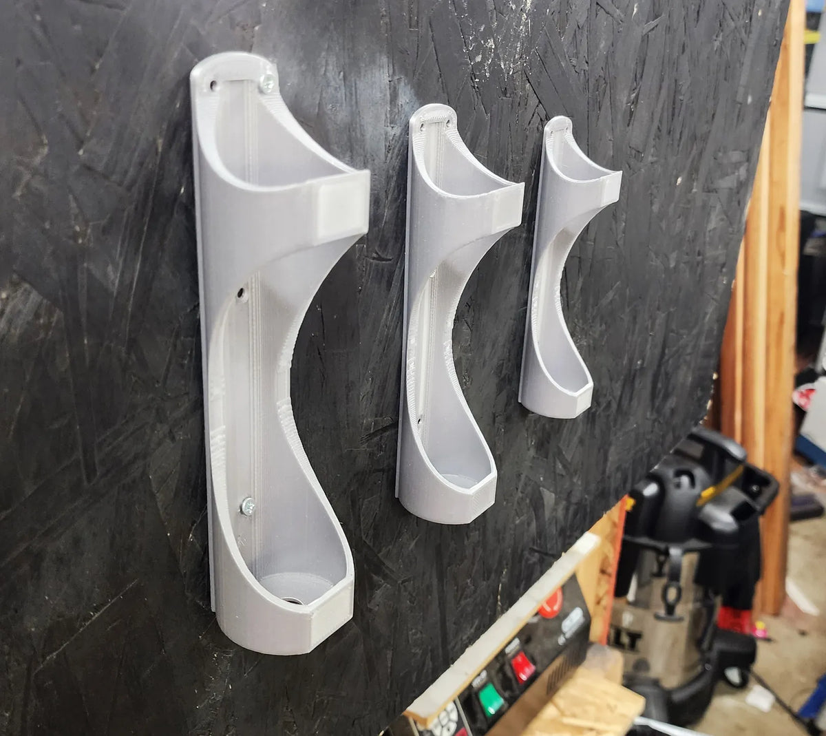 Universal Single Vertical Fishing Pole Holder Wall Mount - Fits ANY Size (30mm-39mm) 3-Pack