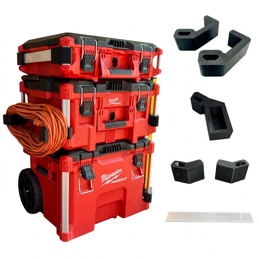 Milwaukee Packout Bundle - Rail Bracket Adapter, Level Holder and Extension Cord Bracket Accessories - PACKOUT IS NOT INCLUDED
