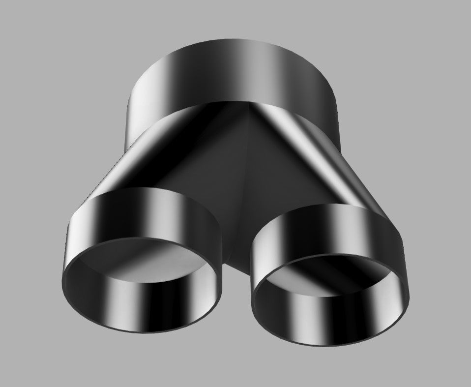 10" to 6" 2-Way Splitter Duct Connection for Woodwork Dust, Grow Tent