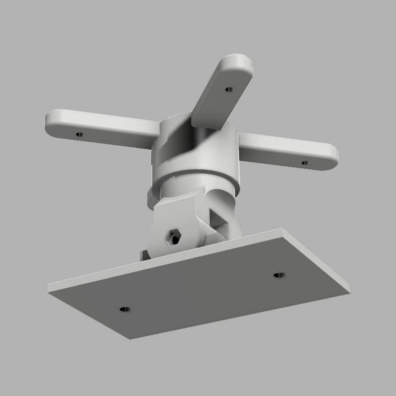 An adjustable white plastic mount for Unifi XGS wifi access point