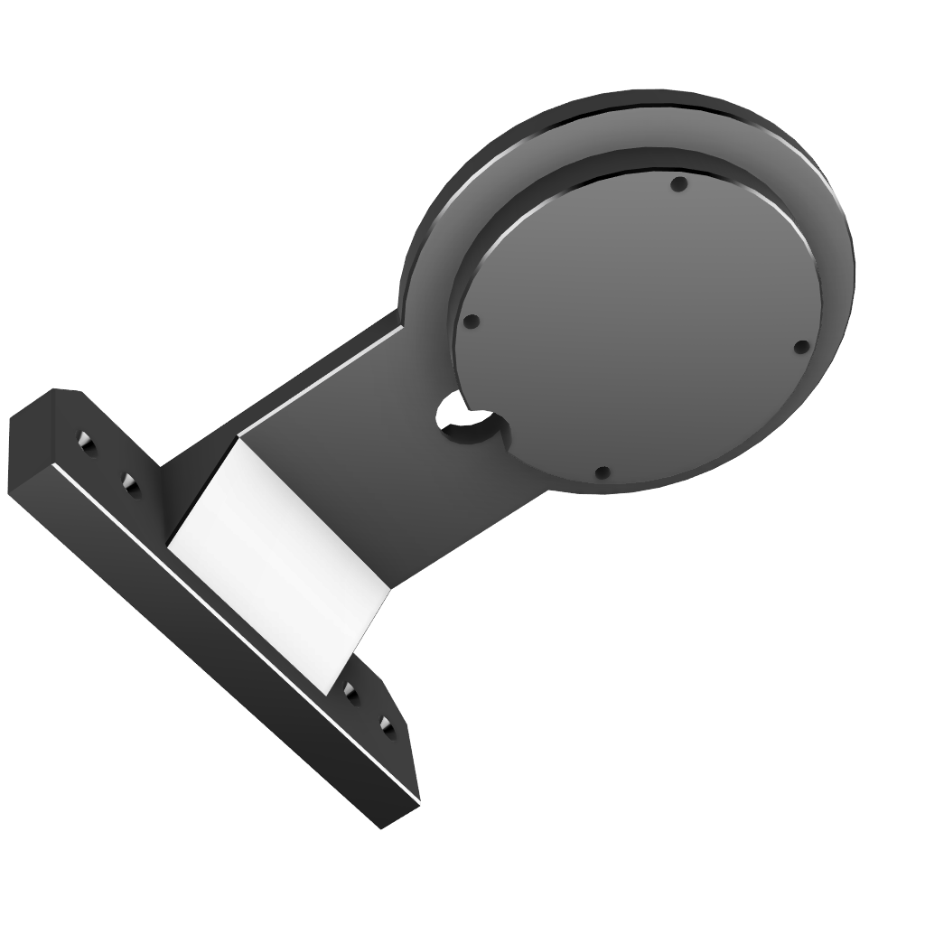 Black metal bracket on a white background