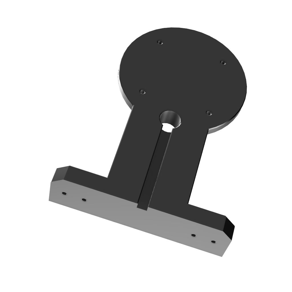 Black metal bracket on a white background