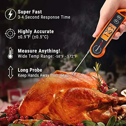 ThermoPro TP19H Digital Meat Thermometer for Cooking with Ambidextrous Backlit and Motion Sensing